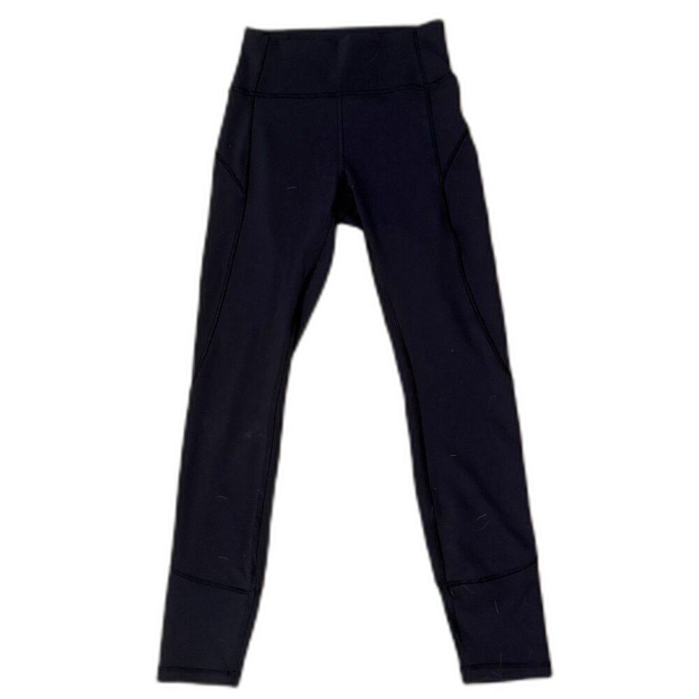Lululemon In Movement Leggings 25” Size 4 Black Everlux Ankle Length Activewear